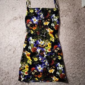 Urban Outfitters Floral/Butterfly Velvet Mini Dress Size XS